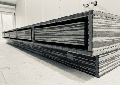 Modulaire deel lades tijger bamboe boekenkast